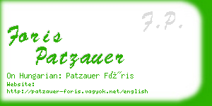 foris patzauer business card
